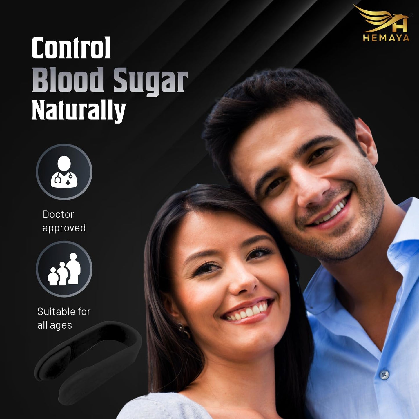 Sugar Control Ring & Acupressure Clip – Natural Blood Sugar Regulation Support | Non-Invasive Wellness Aid