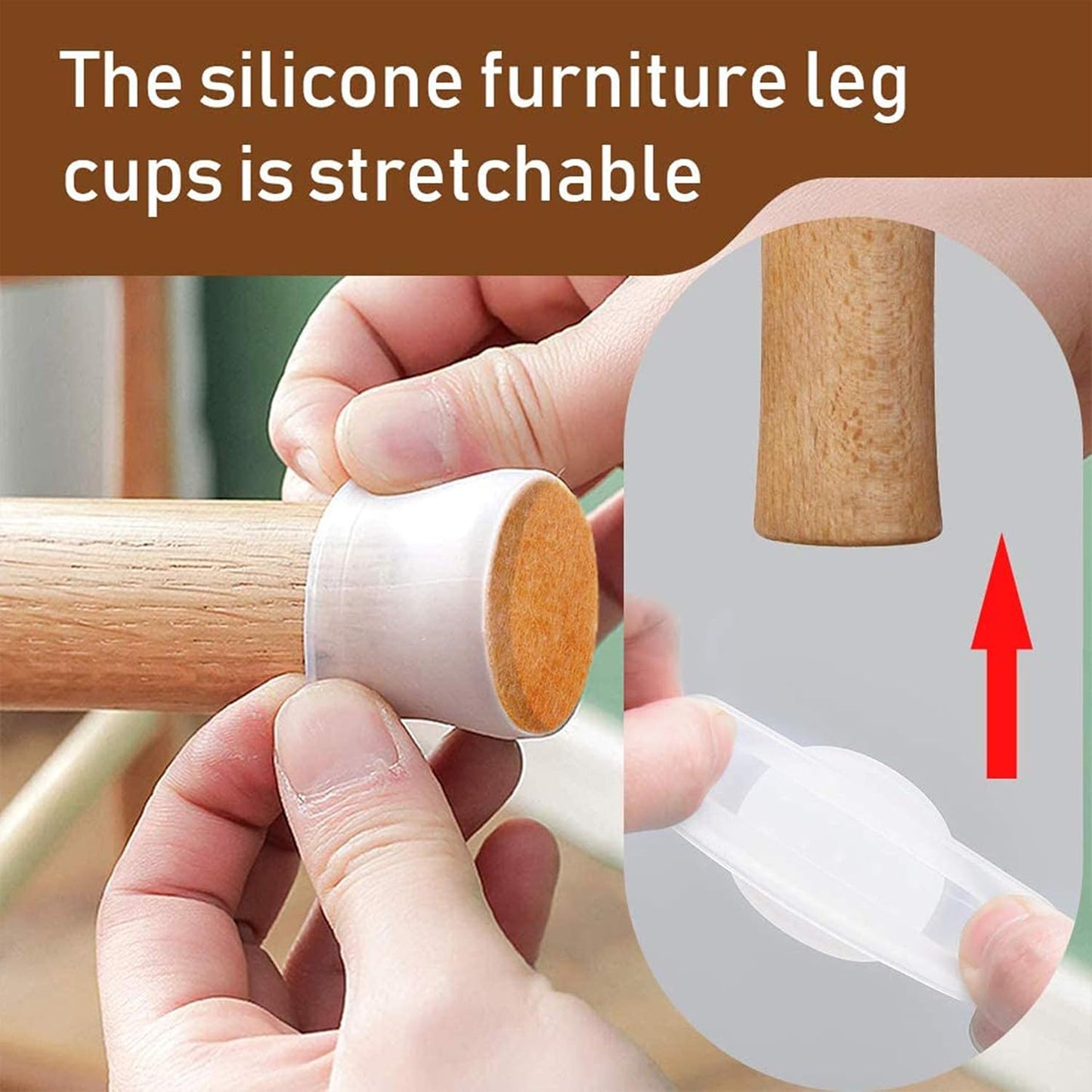 Leg Caps for Furniture- Easy movement & No more floor scratches