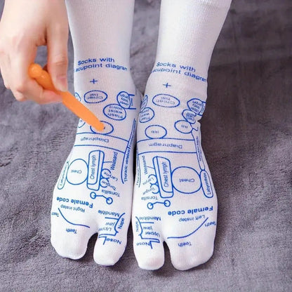 Foot Reflexology Socks with Massage Stick (2 Socks + 1 Stick)