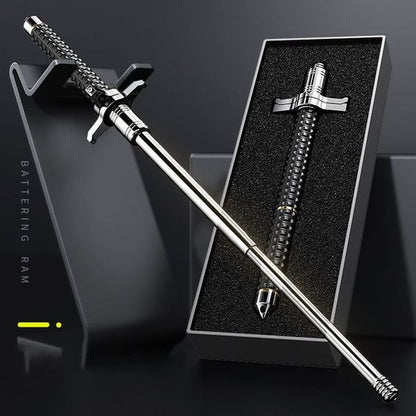 Heavy-Duty Telescopic Steel Baton – Self-Defense Stick with Grip Handle & Holster