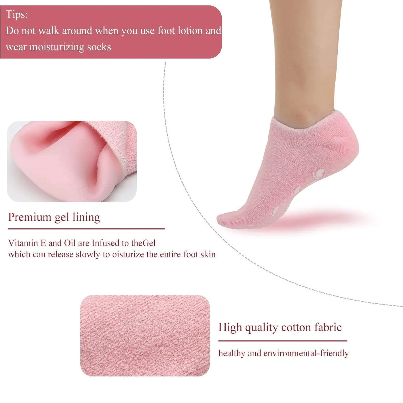 Crack Heal Silicon Spa Gel Socks (Buy 1 Get 1 Free)