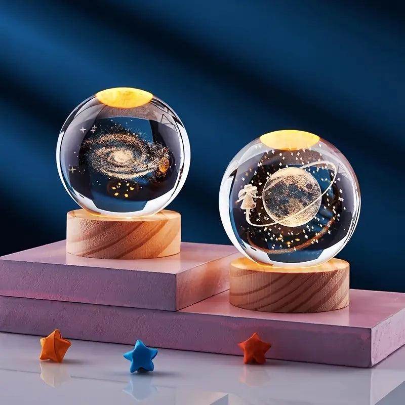 3D Galaxy Crystal Ball Night Lamp,