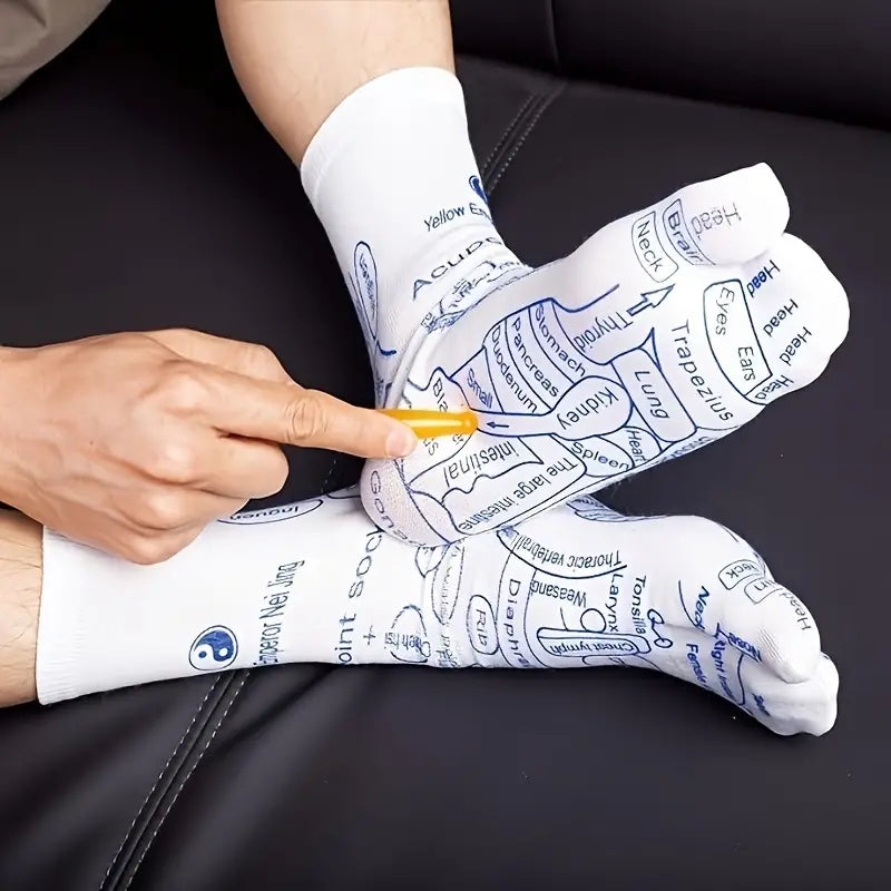 Foot Reflexology Socks with Massage Stick (2 Socks + 1 Stick)