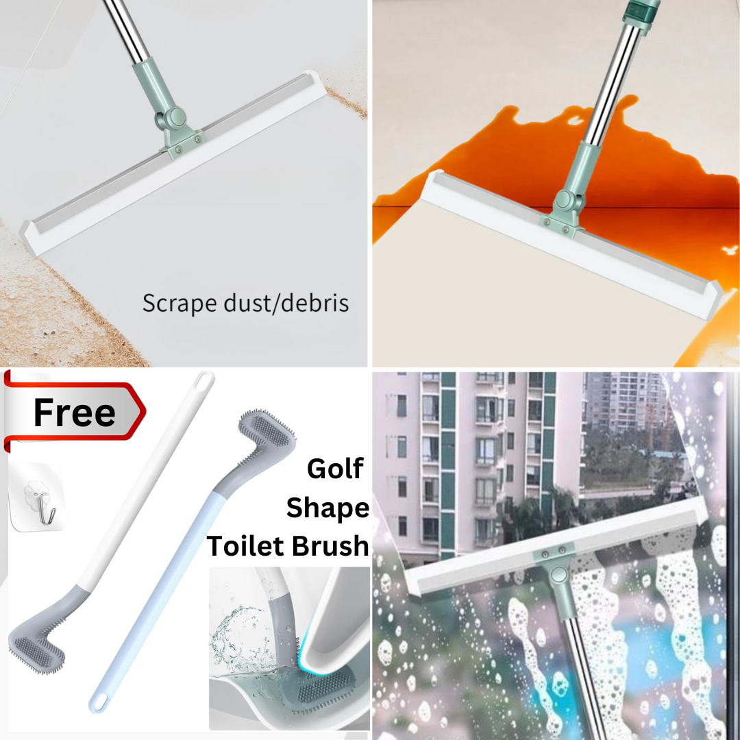 The Multifunctional Broom - Sweeps And Wipes All Surfaces (180° Rotatable) + Golf Shape Toilet Brush  (Free)