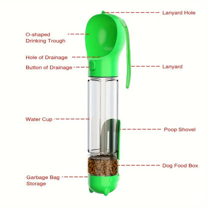 Pet Water Bottle with Water Dispenser and Feeding function