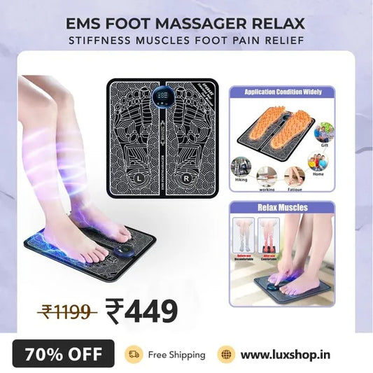 Foot Massager Pain Relief Wireless Electric EMS Machine Portable Foot Massager