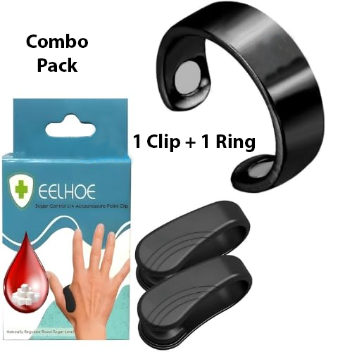 Sugar Control Ring & Acupressure Clip  – Natural Blood Sugar Regulation Support | Non-Invasive Wellness Aid