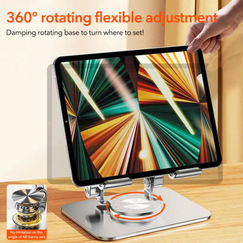 Aluminum Alloy Laptop Stand Foldable 360° Rotation Anti Slip Tablet Holder Notebook Lifting Cooling Holder