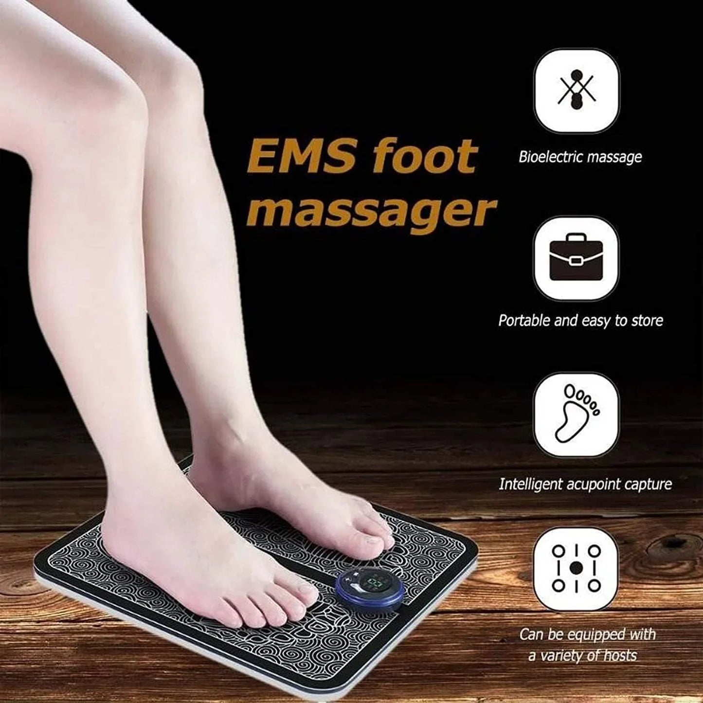 Foot Massager Pain Relief Wireless Electric EMS Machine Portable Foot Massager